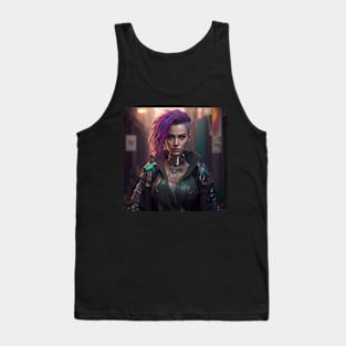 Cybernetic Female Cyberpunk Anarchist Tank Top